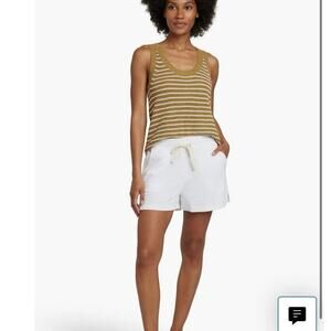 NWT Faherty Cabana Terry Cloth Drawstring Shorts in White SZ L